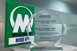 MICO EPT Nhận Giải thưởng Đại lý xuất sắc nhất (Top Sales Performance Award) của Hitachi Asia